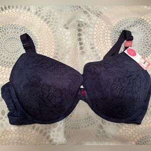 Cacique Navy Floral Lace Bra